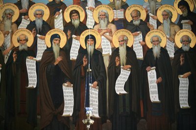 希腊阿托斯山 Koutloumousiou 修道院教堂壁画，2006 年（照片） 作者 未知艺术家