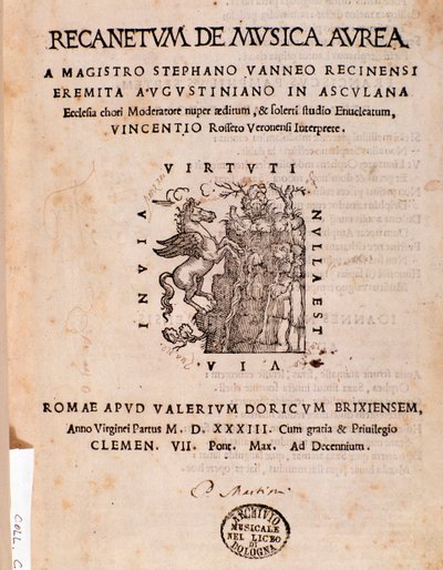 斯蒂芬努斯·奥瑞斯 (Stephanus Aureus) 的 Recanetum de musica aurea 卷首画 作者 未知艺术家