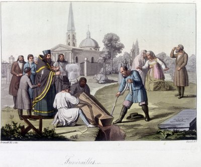Funeral according to the Orthodox Rite in Russia - in “The Old and Modern Costume”” 作者 未知艺术家