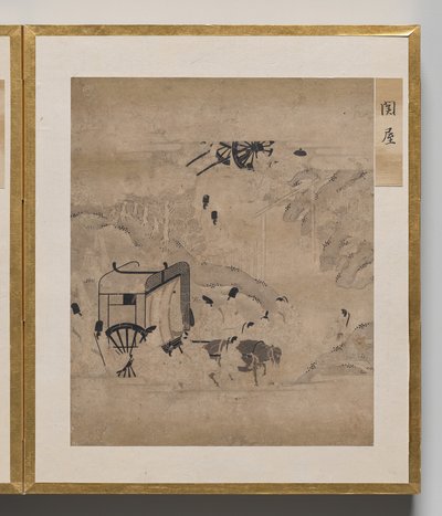 源氏物语插图集》中的门楼 作者 未知艺术家