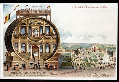 巨大的桶 - Maison Kramer - 1897 年布鲁塞尔世界博览会。 作者 未知艺术家