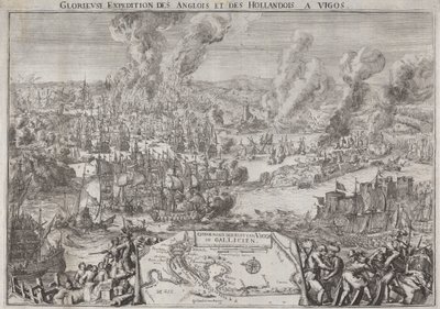 英国人和荷兰人对维戈斯的光荣远征（1702 年 10 月 12 日鲁克海军上将在维戈近海的胜利） 作者 未知艺术家