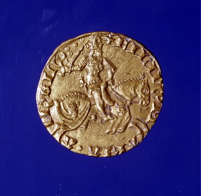带有 Filippo Maria Visconti（1392 - 1447）雕像的金币。 作者 未知艺术家