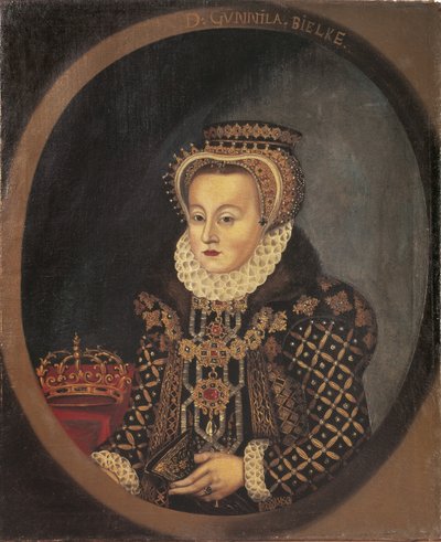 Gunilla Bielke, reine consort de Suede Finlande - Gunilla Bielke (1568-1597) 的肖像，瑞典女王，无名。 布面油画 作者 未知艺术家