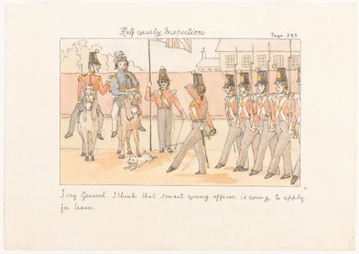 Half yearly Inspection, from Scenes of life in an Infantry Regiment 作者 未知艺术家