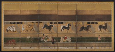 马厩里的马匹和马夫 作者 未知艺术家