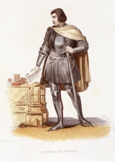 Jean Juvenal (or Jouvenel) des Ursins (1360 - 1431)，法国地方法官 - 在“Le Plutarque francais” Ed. Mennechet 作者 未知艺术家