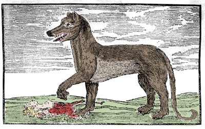 La bete du Gevaudan 来自 "圣詹姆斯编年史 "的雕版画 作者 未知艺术家