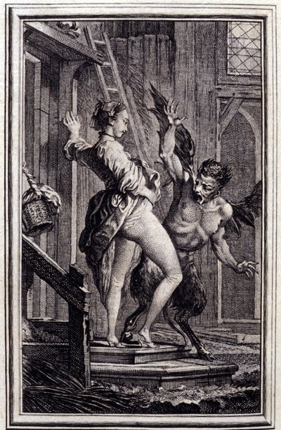 Le Diable de Papefiguiere- 在让·拉封丹 (Jean La Fontaine) 的“诗歌中的故事和短篇小说”中。 1762. 作者 查尔斯·艾森