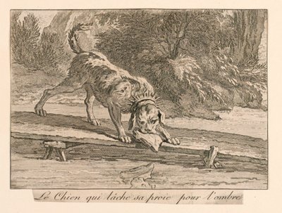 拉封丹的《寓言》中的 "小鸡啄米"（Le chien qui lacheche sa preie pour l