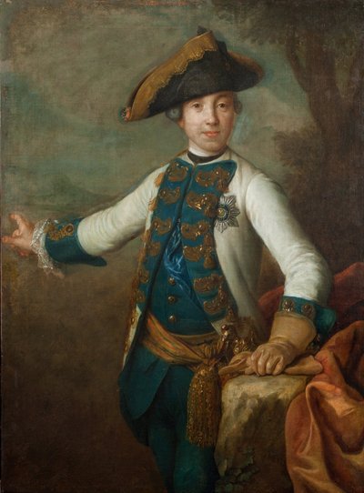 Le tsar Pierre III de Russie - 俄罗斯沙皇彼得三世 (1728-1762) 的肖像，匿名。 布面油画，1760 年代早期。 莫斯科国家历史博物馆 作者 Unknown artist