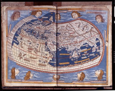 1482 年出版的托勒密地图。 作者 未知艺术家