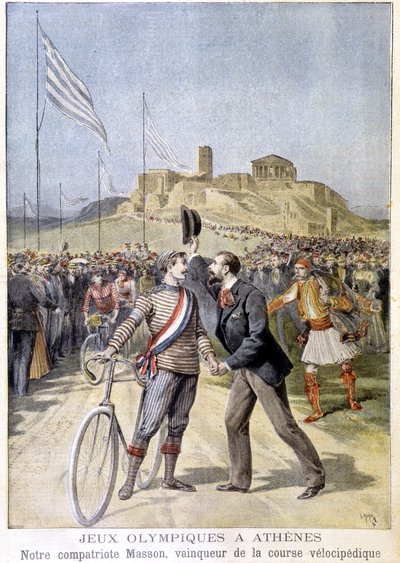Masson winner of the velocipedic race at the Olympic Games in Athens - in “” Le Petite Journal”” of 26/04/1896 作者 未知艺术家