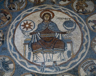 Mosaic floor depicting the months of the year 作者 未知艺术家