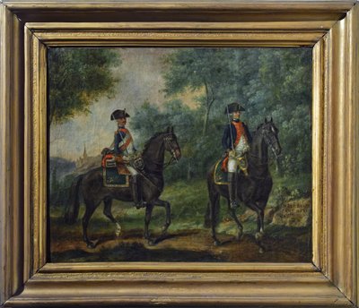 Officer and soldier of the Mestre de Camps regiment in 1790, late eighteenth century (oil on canvas) 作者 未知艺术家