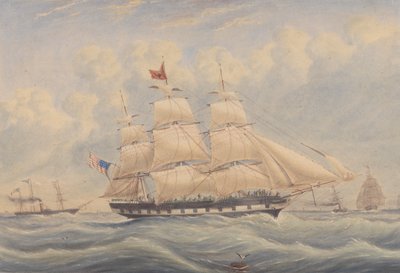 1849 年的 "艾凡赫 "号邮轮 作者 未知艺术家