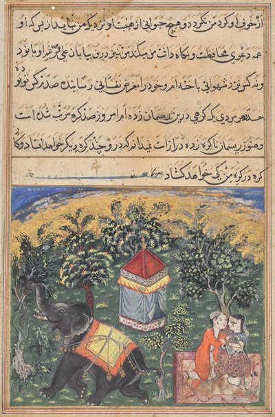 鹦鹉的故事》（Tuti-nama）：文本页 作者 未知艺术家