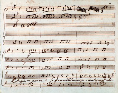 Page of musical score of Estinguere vorrei aria in Griselda opera by Antonio Vivaldi 作者 未知艺术家