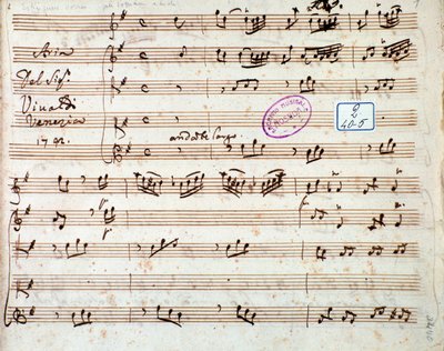 Page of musical score of Estinguere vorrei aria in Griselda opera by Antonio Vivaldi 作者 未知艺术家