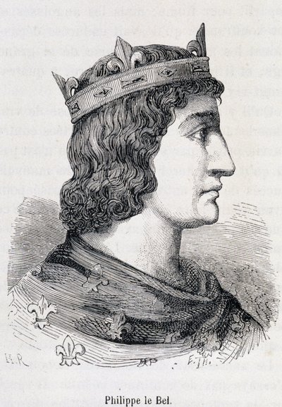 Philippe IV le Bel (1268 - 1314) - in “” Histoire de France populaire”” by Henri Martin, Jouvet, Paris, T.1 作者 未知艺术家