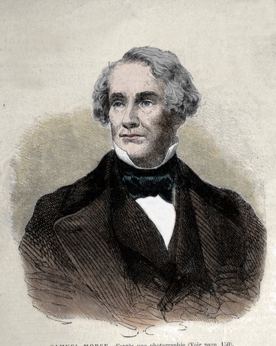 美国发明家塞缪尔·芬利·布里斯·莫尔斯 (1791-1872) 的肖像。 作者 未知艺术家