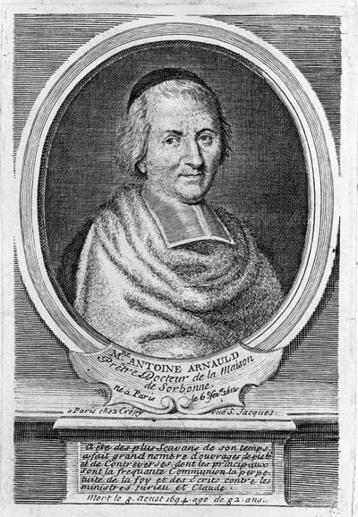 Antoine Arnauld dit le Grand Arnauld (1612-1694) 的肖像，法国牧师、神学家、哲学家和数学家，詹森派成员。 作者 未知艺术家