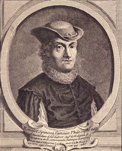 巴鲁克·斯宾诺莎 (1632-1677) 的肖像，荷兰哲学家，也被称为 Bento de Espinosa 或 Benedictus de Spinoza 或 Benoit de Spinoza。 18 世纪的雕刻。 作者 未知艺术家