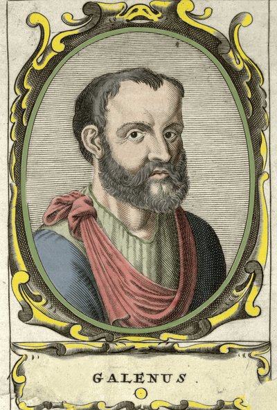 Claude Galien 的肖像（Claudio Galeno 或 Claudius Galenus 或 Galen，v. 131 - v. 201），希腊医生。 18 世纪雕刻。 作者 未知艺术家