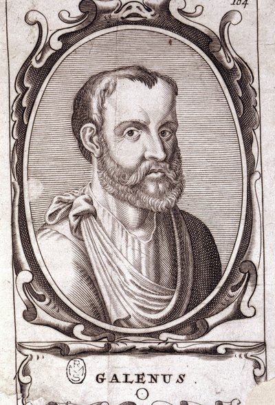 Claude Galien 的肖像（Klaudios Galenos 或 Claudio Galeno 或 Claudius Galenus 或 Galen，v. 131 - v. 201），希腊医生。 18 世纪雕刻。 作者 未知艺术家