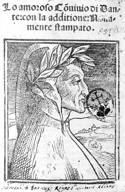 Portrait of Dante Alighieri (1265 - 1321), Italian poet. Frontispice of “” Il Convivio”” 作者 未知艺术家