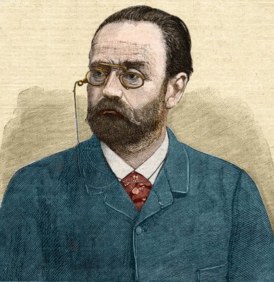 埃米尔-左拉（1840-1902）法国作家的画像。 作者 未知艺术家
