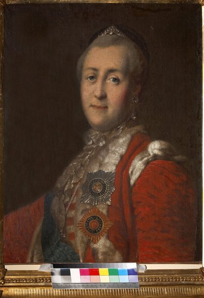 凯瑟琳二世皇后肖像（1729-1796 年），佚名。布面油画，18 世纪下半叶，莫斯科普希金国家博物馆 作者 未知艺术家