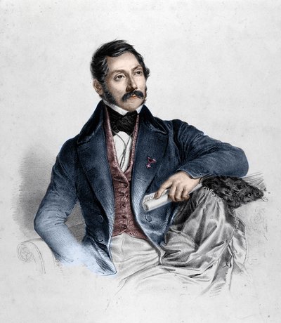 Felice Romani 的肖像，剧作家、诗人和意大利评论家（1788-1865 年）。 作者 未知艺术家