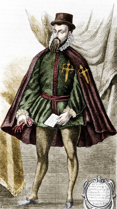Portrait of Francisco Pizarro (fr. Francois Pizarre 作者 未知艺术家
