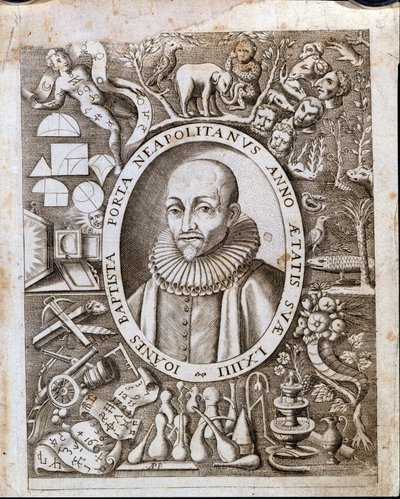 Giambattista（施洗约翰，施洗约翰）della Porta（1535 - 1615）在《自然之神》卷首的肖像。 17世纪。 作者 未知艺术家