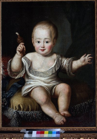Portrait of Grand Duke Alexander Pavlovich of Russia (1777-1825) as Baby, Anonymous. Oil on canvas, End of 1770s 作者 未知艺术家