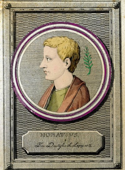 贺拉斯（Horace）（公元前65-8年），拉丁诗人的肖像。 作者 未知艺术家