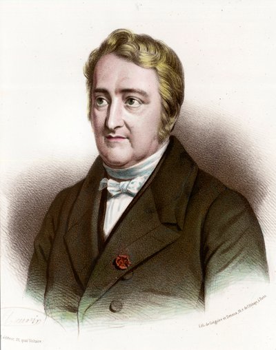 约瑟夫-佩莱蒂埃（1788 - 1842）法国化学家的肖像。19世纪的雕版画。私人收藏。 作者 未知艺术家