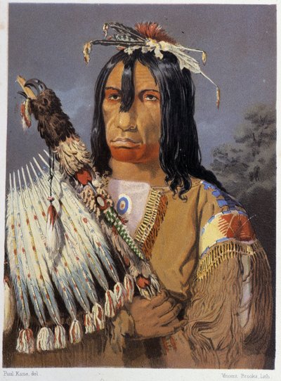 Portrait of Kee-Ake-Saa-Ka-Wow with the calumet - in “” Wandering of an artist among the indians of north america”” by Paul Kane, Longmans & Roberts, London 作者 未知艺术家