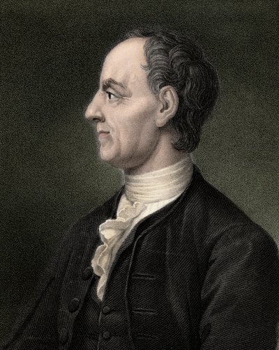莱昂 (Leonhard) Euler (1707-1783)，瑞士数学家的肖像 - 雕刻 - 19 世纪 作者 未知艺术家