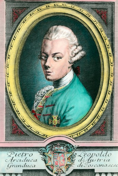 奥地利利奥波德二世，托斯卡纳大公（1747-1792）的肖像。18世纪的雕版印刷品 私人收藏 作者 未知艺术家
