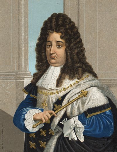 法国国王路易十四（1638-1715）的肖像。在 "名人和妇女 "之后。巴塞罗那 1877年。 作者 未知艺术家
