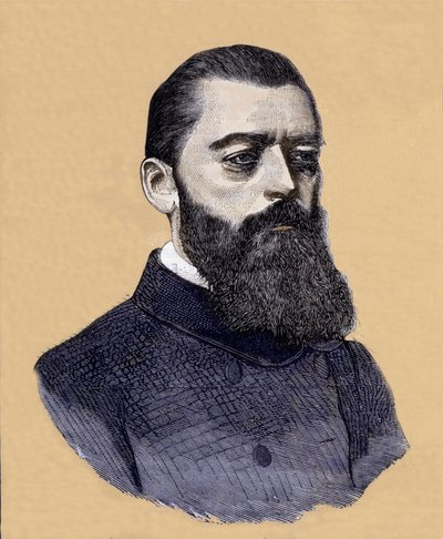 德国哲学家路德维希·费尔巴哈 (1804-1872) 的肖像。 作者 未知艺术家