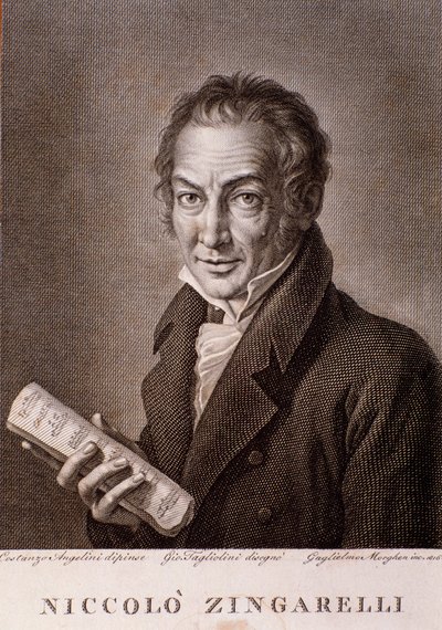 尼古拉·安东尼奥·辛加雷利 (Nicola Antonio Zingarelli) 的肖像 (雕刻 作者 Unknown artist