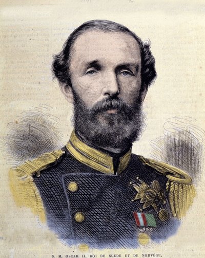 瑞典和挪威国王奥斯卡二世（1829-1907）的画像。 作者 未知艺术家