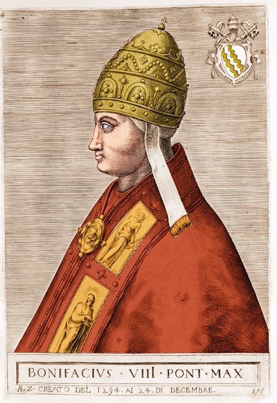 教皇博尼法斯八世的肖像 (Benedetto Caetani dit Bonifacio VIII 作者 未知艺术家