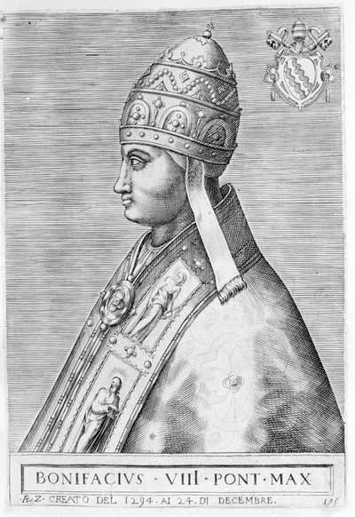 教皇博尼法斯八世的肖像 (Benedetto Caetani dit Bonifacio VIII 作者 未知艺术家