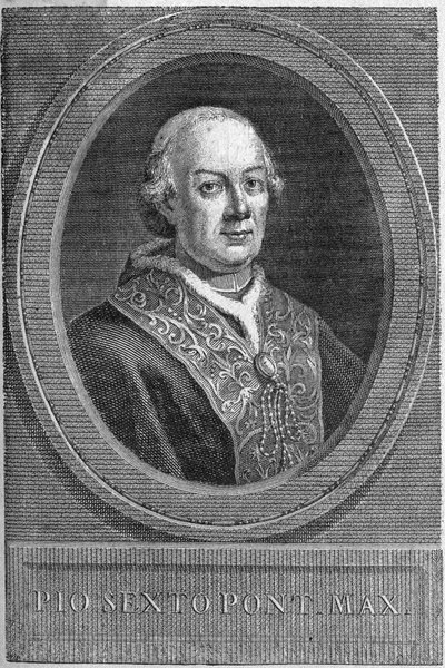 教皇皮乌斯六世（Pius或Pio或Giovanni angelo Braschi）（1775-1799）的肖像。 作者 未知艺术家
