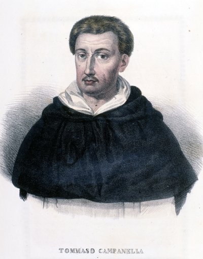 Tommaso Campanella (1568-1639) 的肖像，意大利哲学家。 作者 未知艺术家