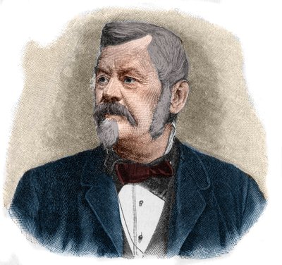 Wilhelm Jordan (1842-1899) 德国大地测量学家的肖像。 作者 未知艺术家